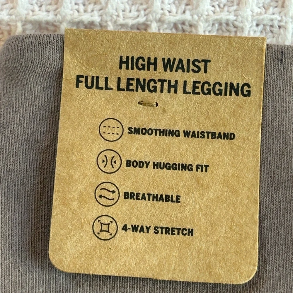 Victoria's Secret Pink Active High Waist Full Length Cotton Legging Coffee NWT S - Picture 9 of 9